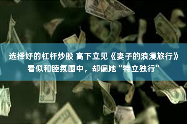 选择好的杠杆炒股 高下立见《妻子的浪漫旅行》看似和睦氛围中，却偏她“特立独行”