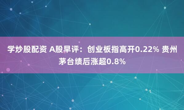 学炒股配资 A股早评：创业板指高开0.22% 贵州茅台绩后涨超0.8%